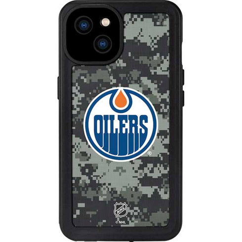 NHL Edmonton Oilers Camo iPhone 15 Plus Waterproof Case